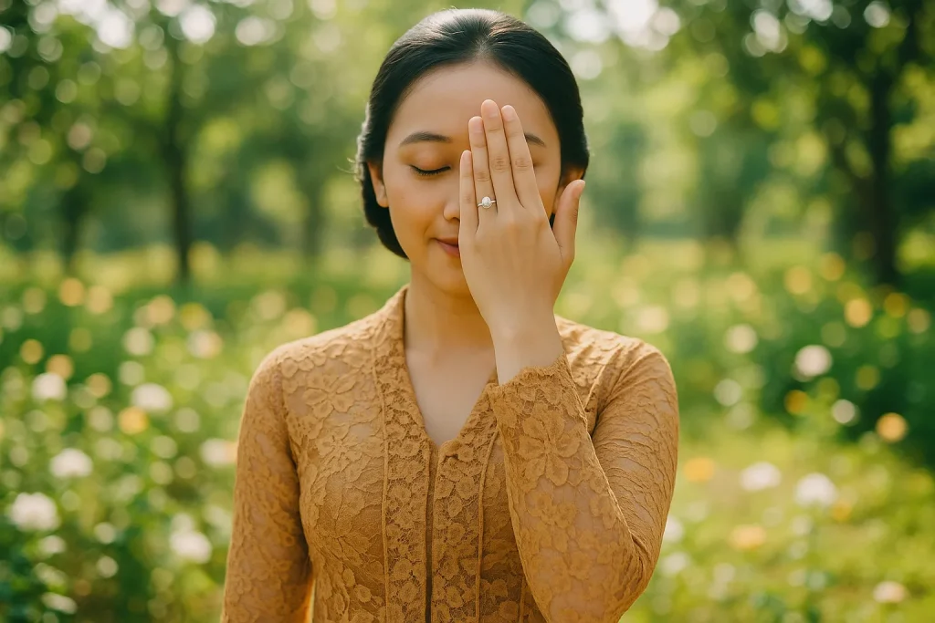 foto tangan pakai cincin tunangan